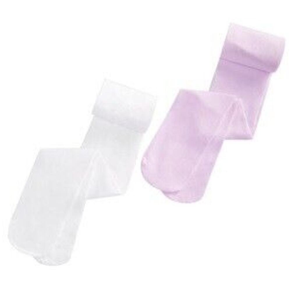 TRIMFIT Girls 2-pk. Size 4-6 Opaque Tights Ivory Textured & Lilac Purple New